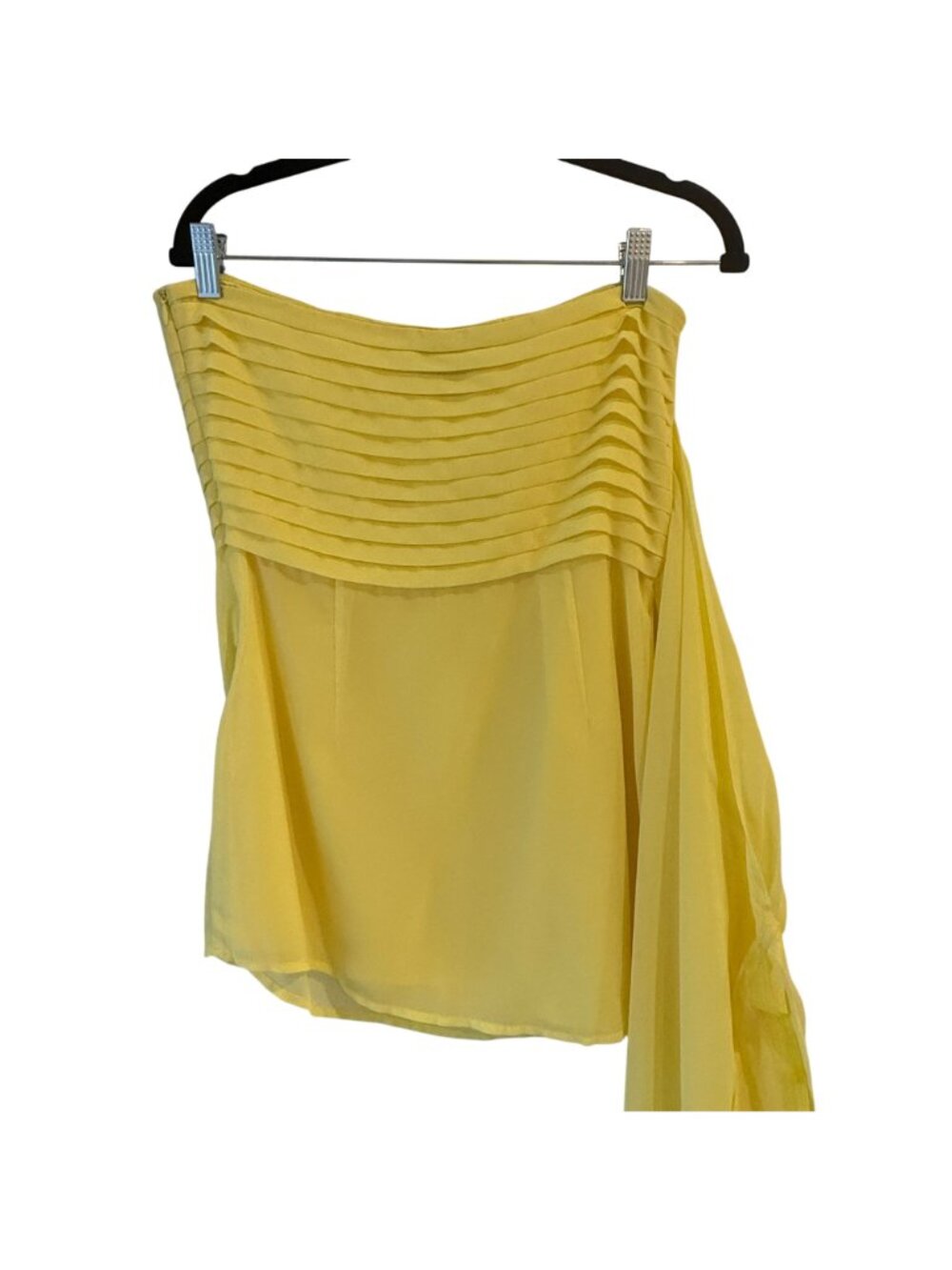 Hello Molly M Celebrating Love Maxi Dress Yellow Frill Strapless Sheer Fairycore - Picture 14 of 16